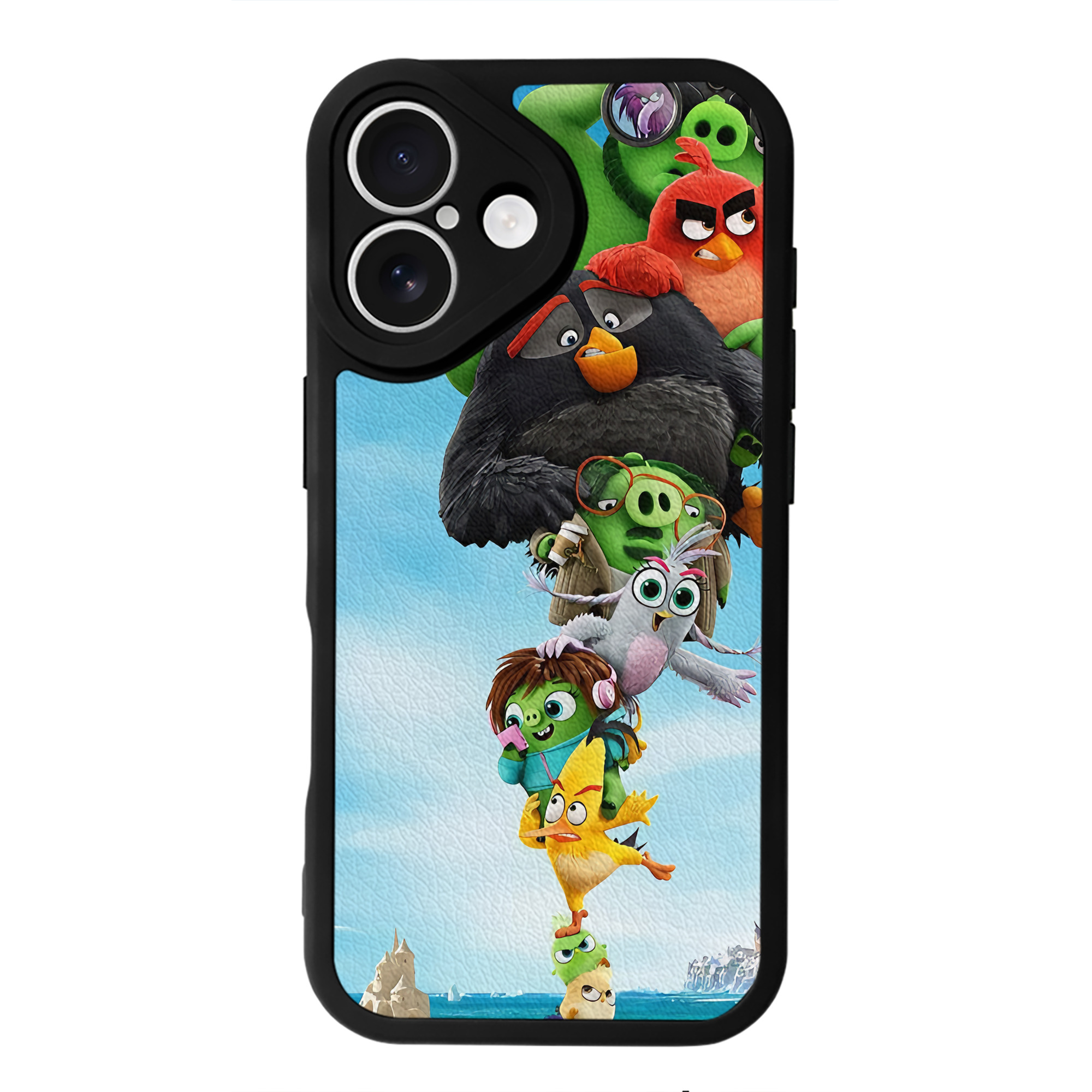 （画像用） Angry Birds アングリーバード 【iPhone 16シリーズ対応】シリコンスマホケース（レザー調） 材質：シリコン
